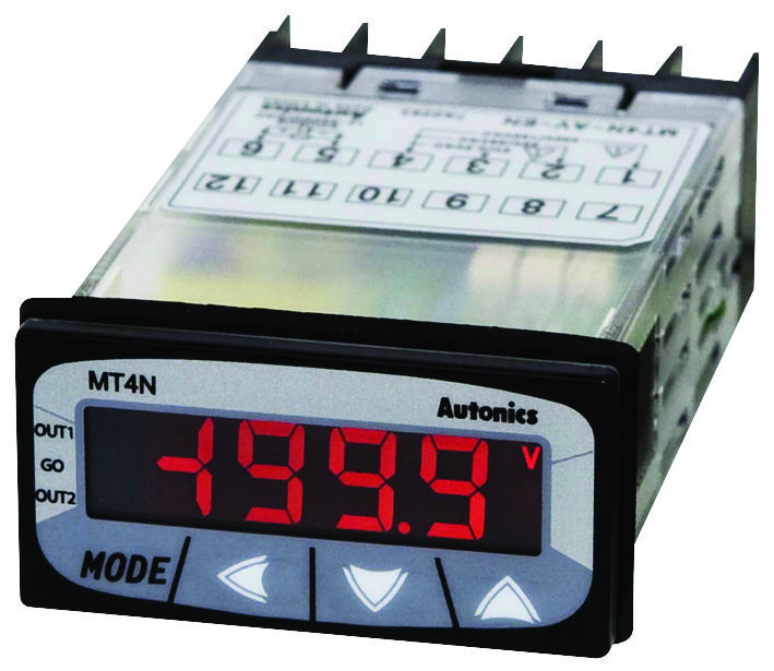 Autonics Mt4N-Dv-En Digtl Panel Meter, 4-Dig, 12Vac-24Vac/12Vdc-24Vdc