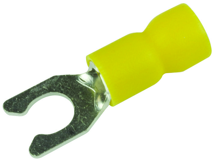 Multicomp Pro Mc29429 Terminal, Spade/fork, #10, Crimp, Yellow