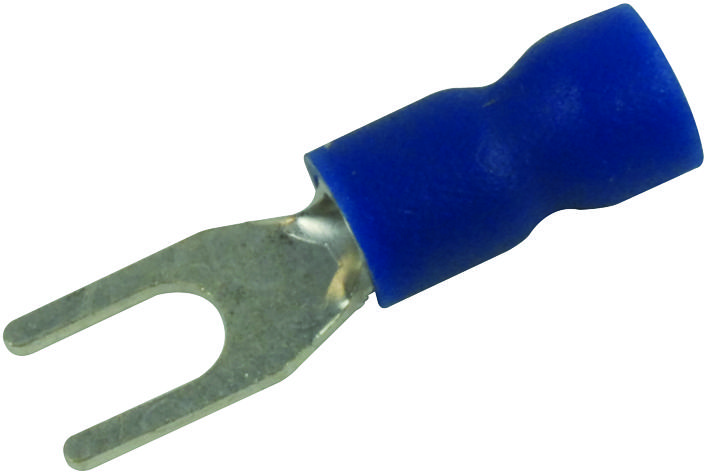 Multicomp Pro Mc29619 Terminal, Spade/fork, #6, Crimp, Blue