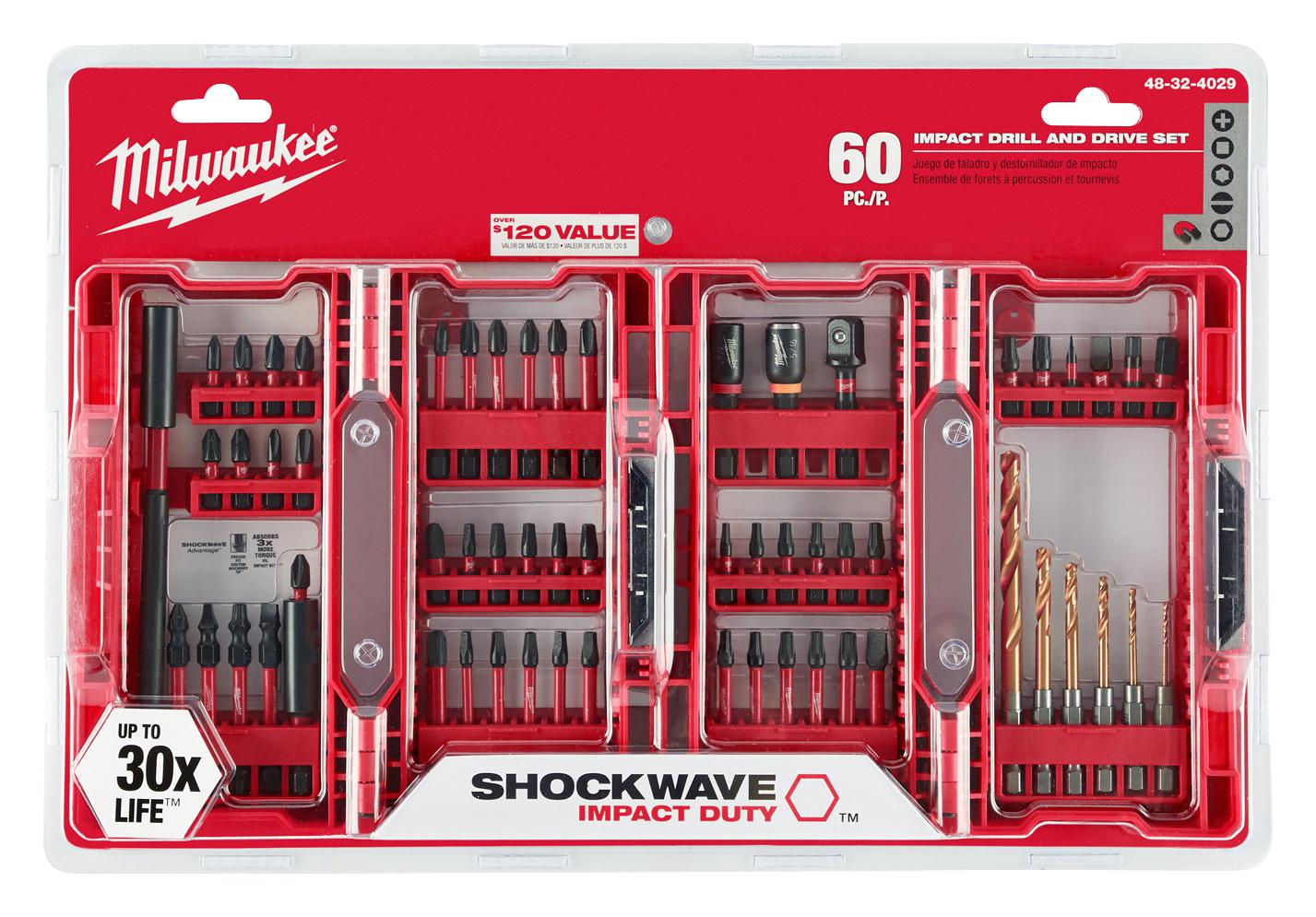 Milwaukee Tool 48-32-4029 Impact Set Shockwave, 60Pc