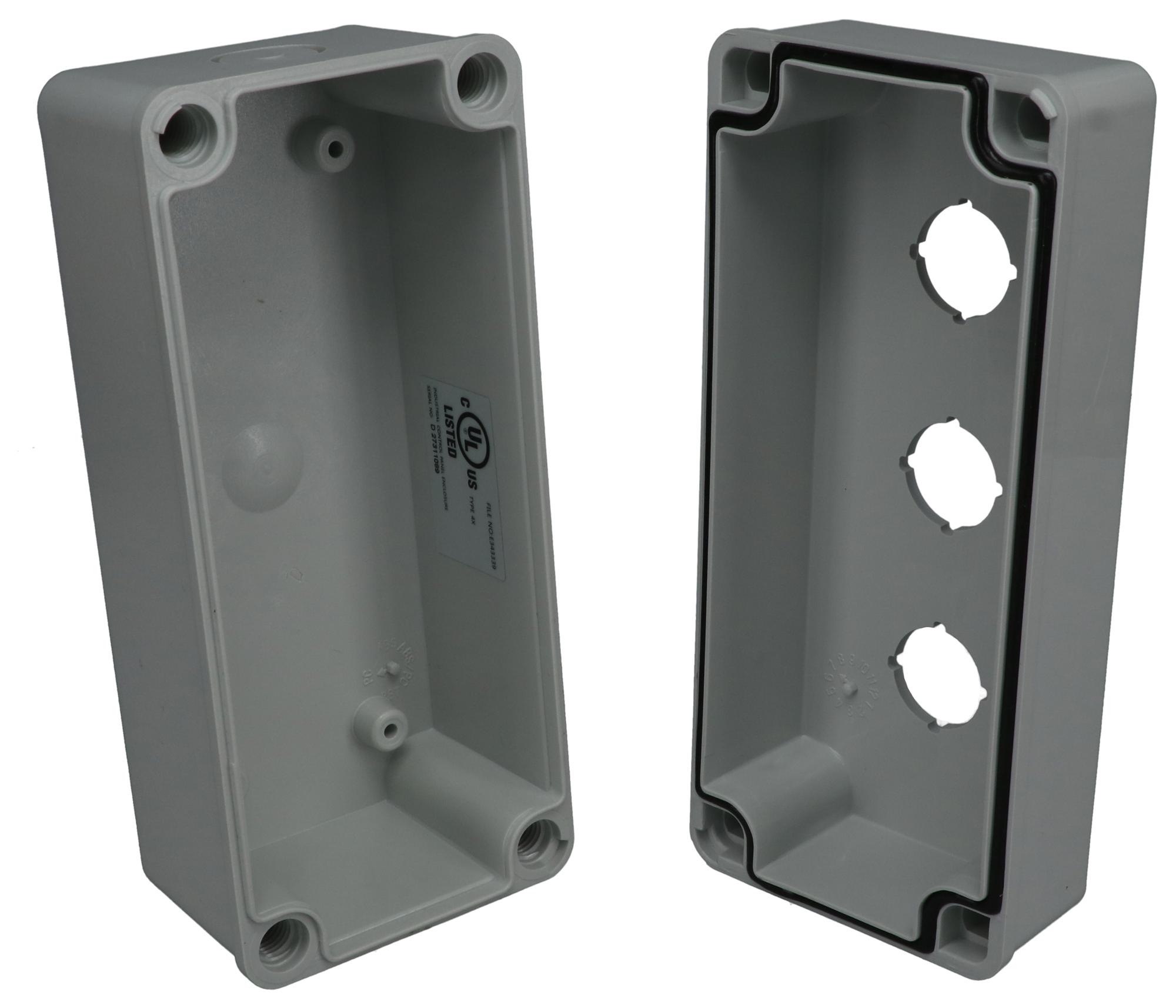 Bud Industries Pbb-11819-3 Pushbutton Enclosure, 3Hole, Pc