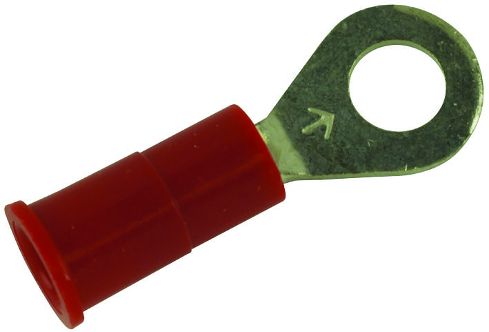 3M 94727 Terminal, Ring Tongue, #8, Crimp, Red