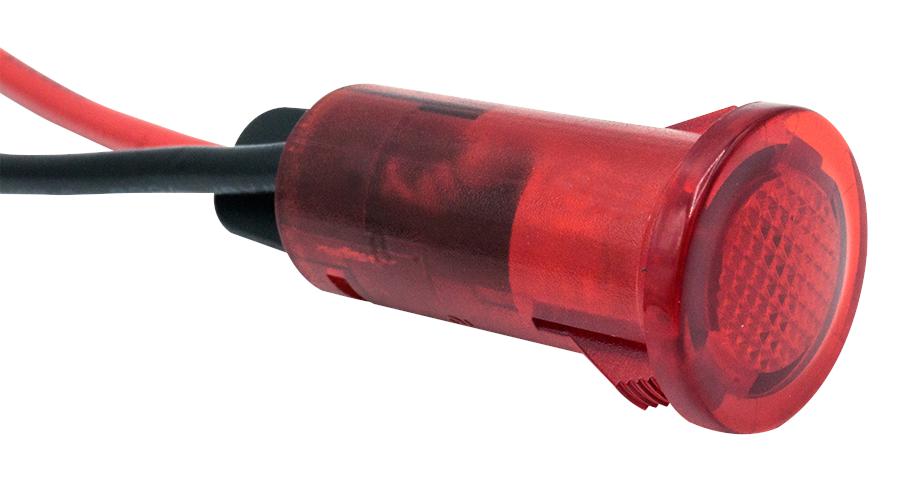 Dialight 655-1103-103F Panel Indicator, Red, 12V, Wire Lead