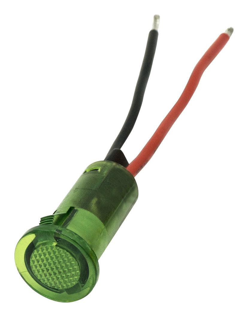 Dialight 655-1204-103F Panel Indicator, Green, 24V, Wire Lead