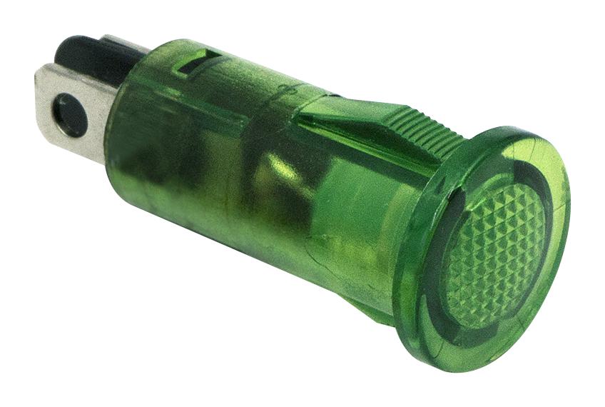 Dialight 655-1203-104F Panel Indicator, Green, 12V, Solder