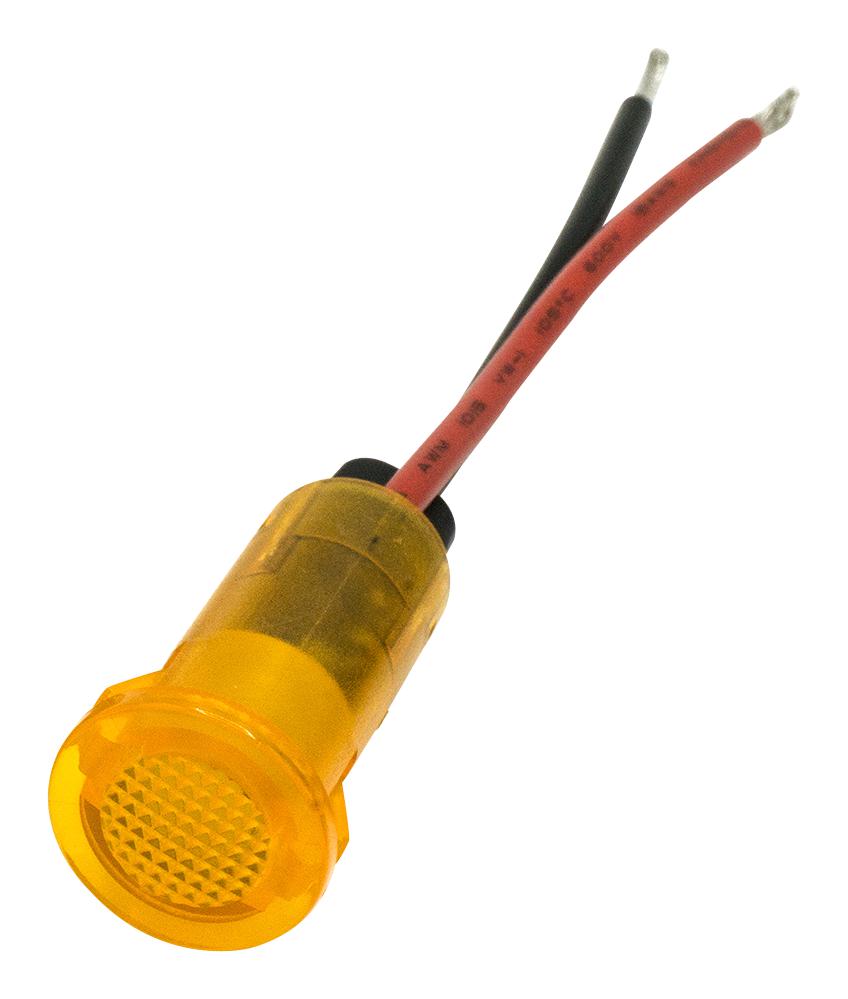 Dialight 655-1303-103F Panel Indicator, Yellow, 12V, Wire Lead