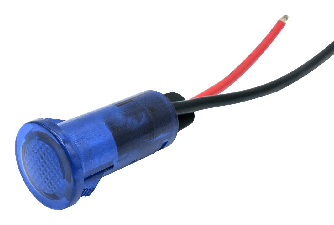 Dialight 655-1403-103F Panel Indicator, Blue, 12V, Wire Lead