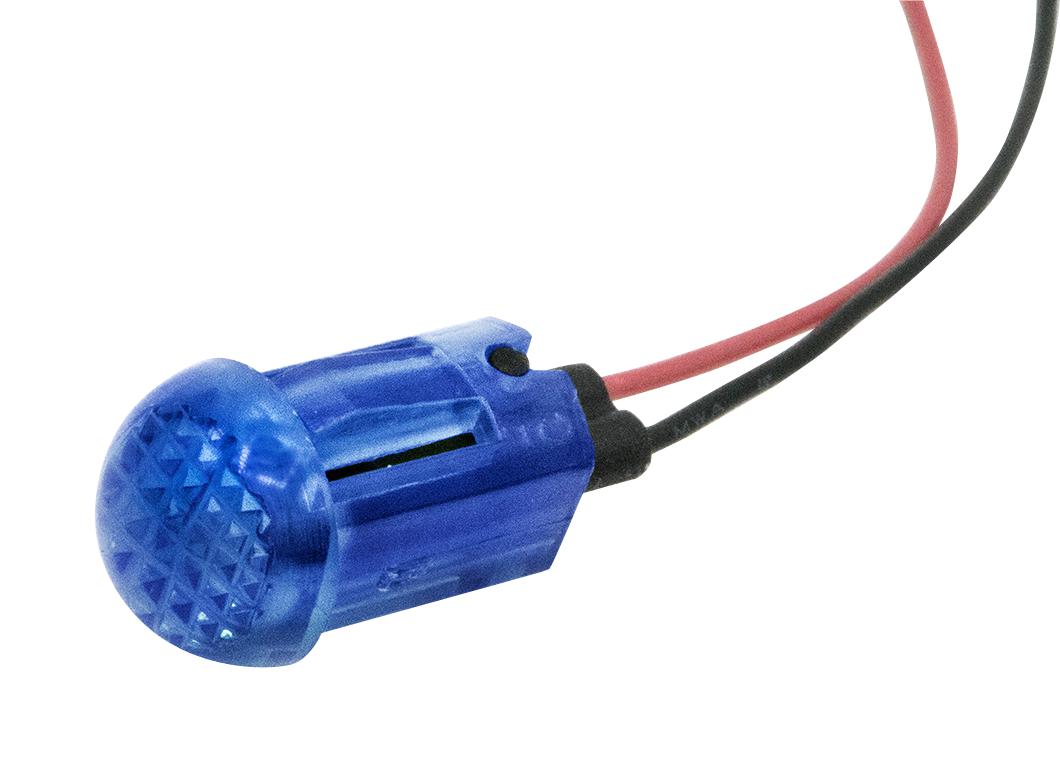 Dialight 655-2403-103F Panel Indicator, Blue, 12V, Wire Lead