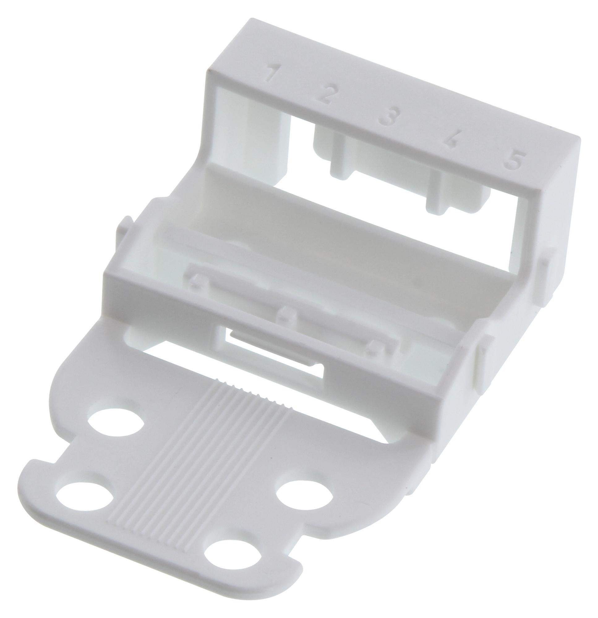 Wago 221-515. Mounting Carrier, White, 5Cond Tb