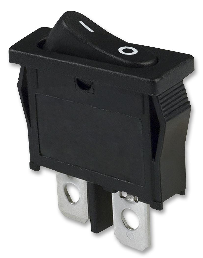 E-Switch R6Ablkblkff. Switch, Rocker, Spst, 10A, 125Vac, Black