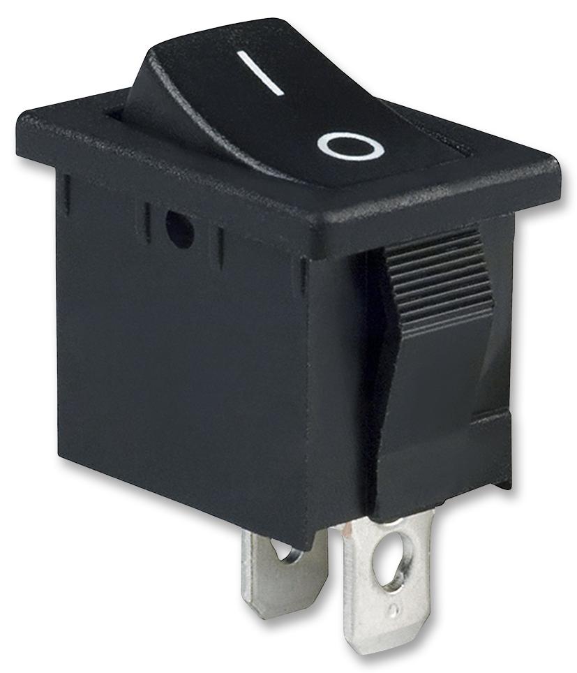 E-Switch R1966Ablkblkff. Switch, Rocker, Spst, 15A, 125Vac, Black