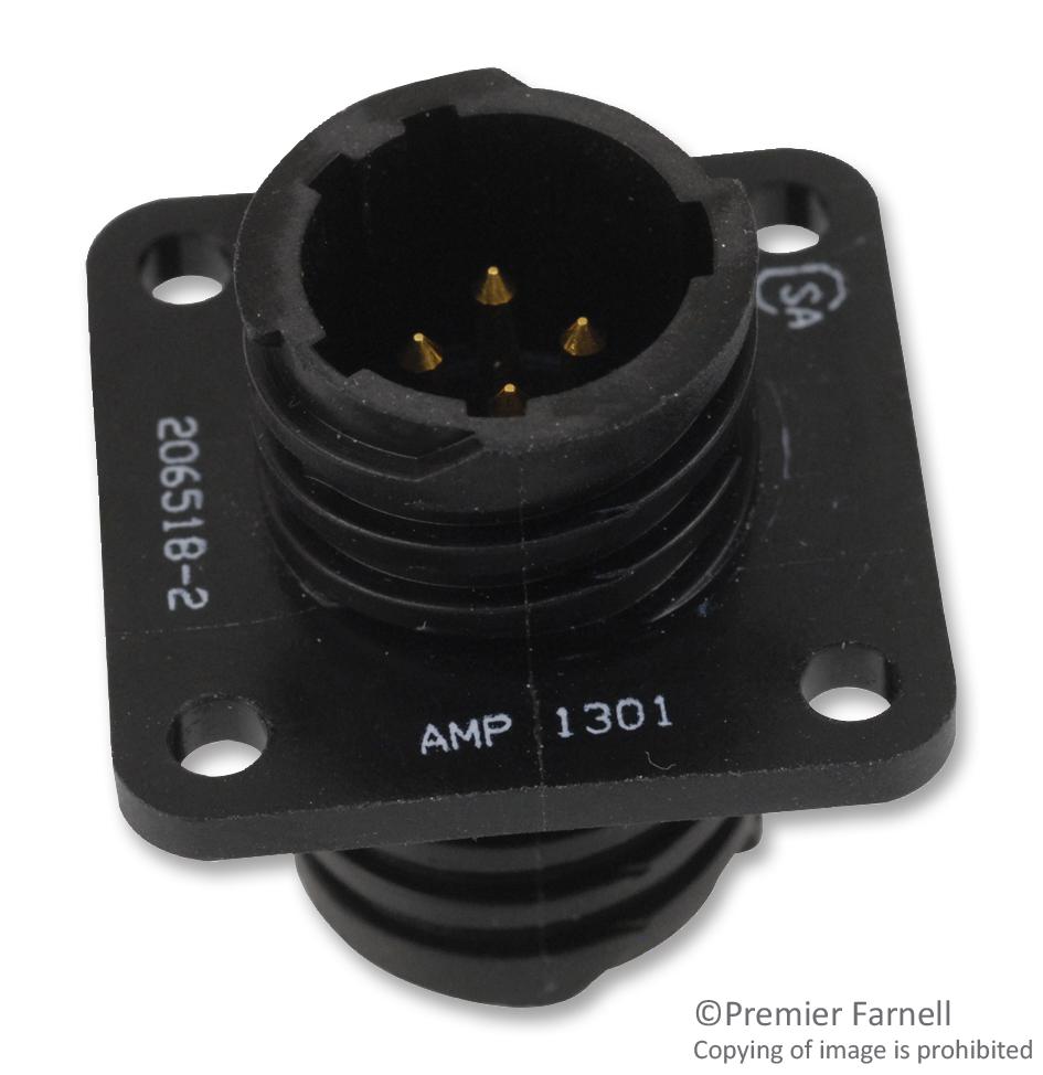 Amp - Te Connectivity 206518-2 Circular Connector Receptacle, Size 11, 4 Position, Panel