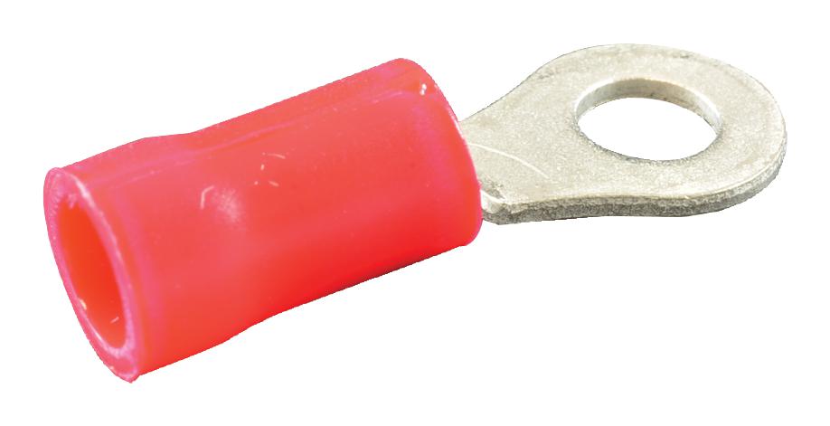 Amp - Te Connectivity 34144. Terminal, Ring Tongue, #6, Crimp, Red