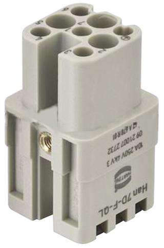 Harting 09210072732. Rectangular Insert, Power, Receptacle, 7+Pe