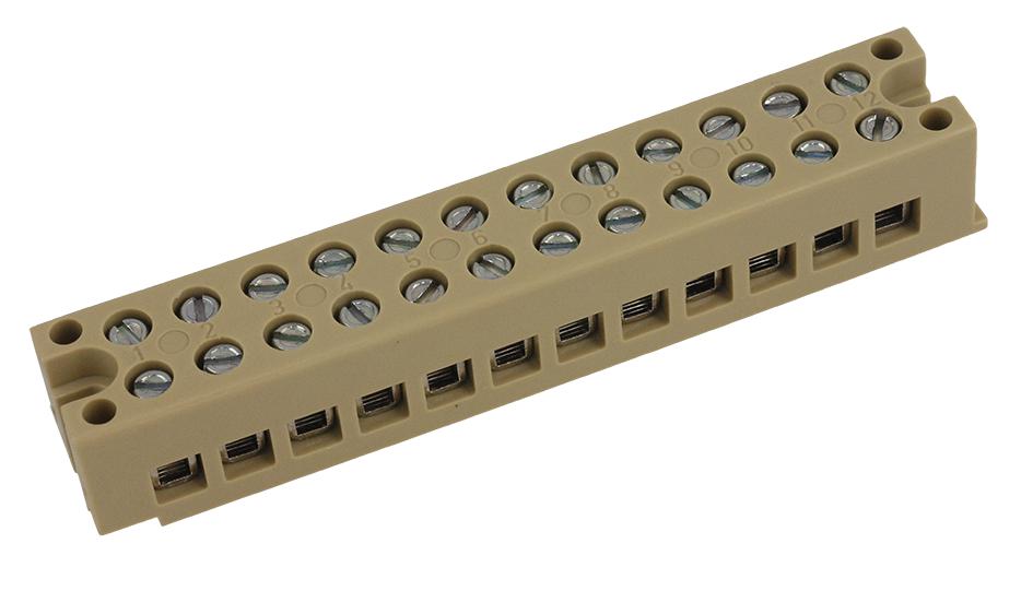 Weidmuller 0241260000 Terminal Block Standard, 12 Position, 24-12Awg