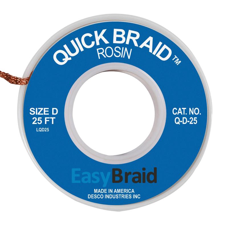 Easybraid Q-D-25 Desoldering Braid, 0.1 X 25Ft, Blue