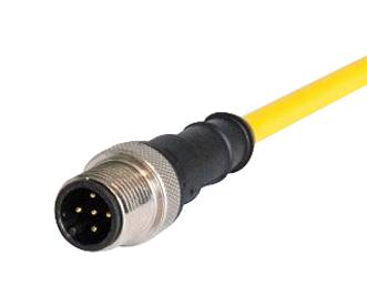 Harting 21350100517020 M12 A-Code 5-Pin Straight Male To Open End, 2M, Pvc Yellow Jacket 51Ak5399