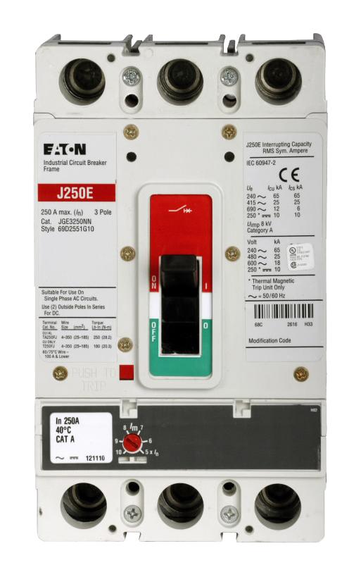 Eaton Cutler Hammer Jge325032G Circuit Breaker, 3P, 250A, 600V