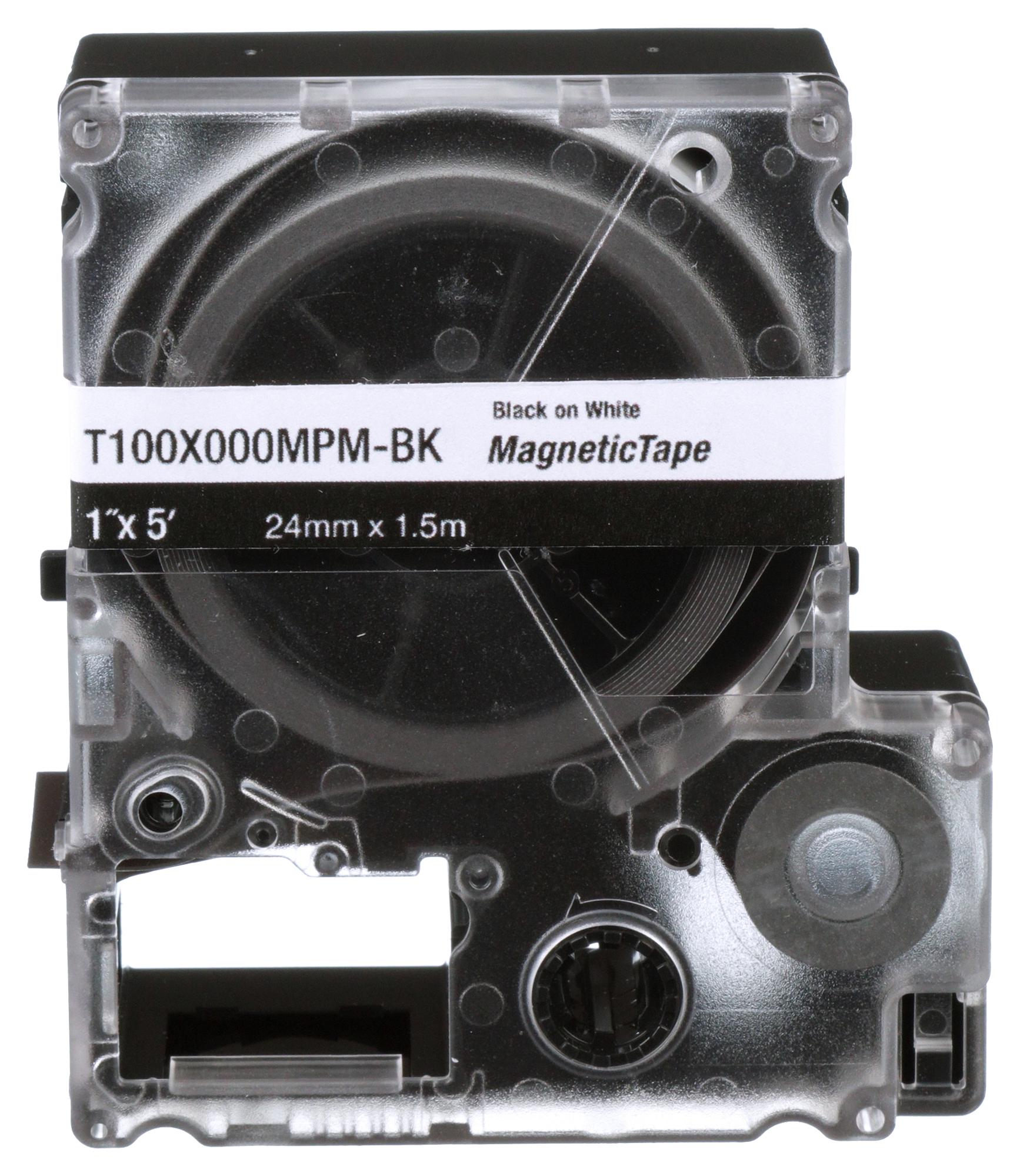 Panduit T100X000Mpm-Bk Label Tape, Magnetc, 1 X 4.9Ft, Blk/wht