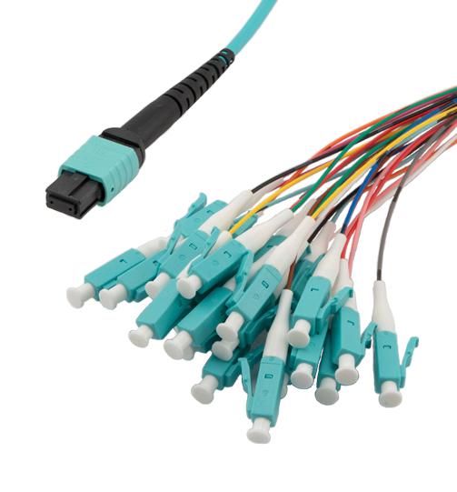 L-Com Mpf24Om3-09Lcr-5 Fibre Cord, Mpo Jack To Lc, 24Fibres, 5M