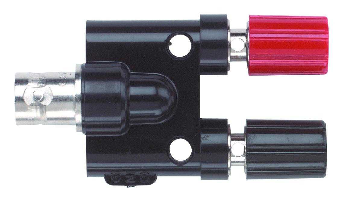 Pomona 1452... Adaptor, Binding Post-Bnc Rcpt , Blk/red