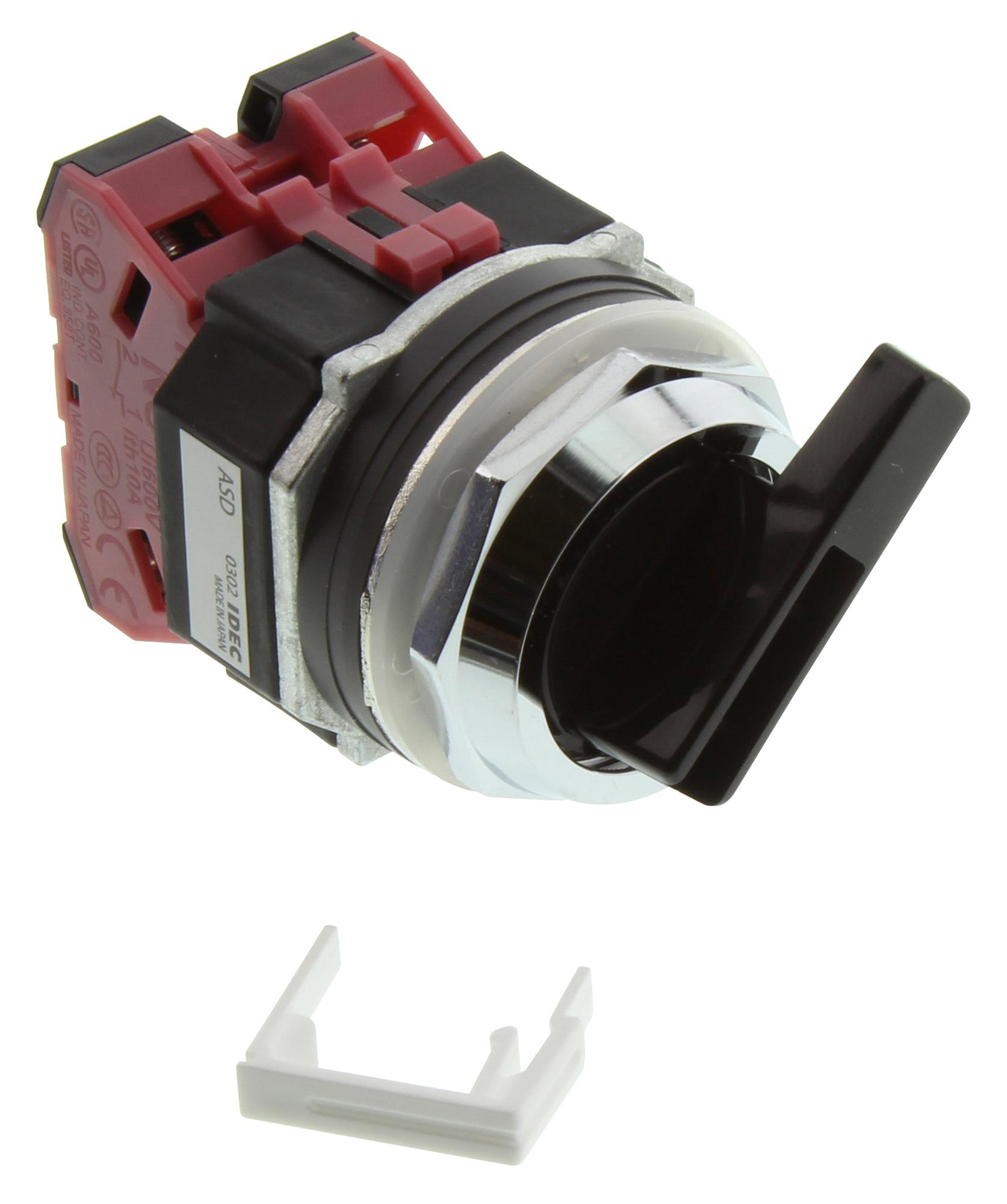 Idec Asd3L02Nu Rotary Switch, 2P, 3Pos, 10A, 110V