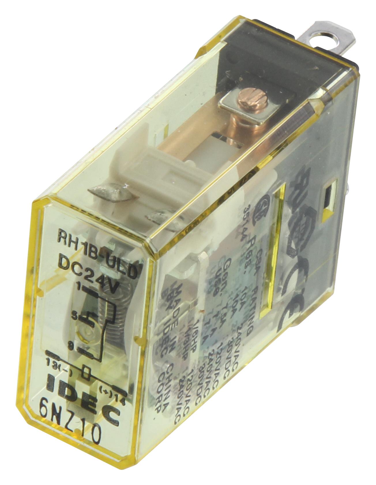 Idec Rh1B-Uld-Dc24V Power Relay, 24Vdc, 10A, Spdt, Socket