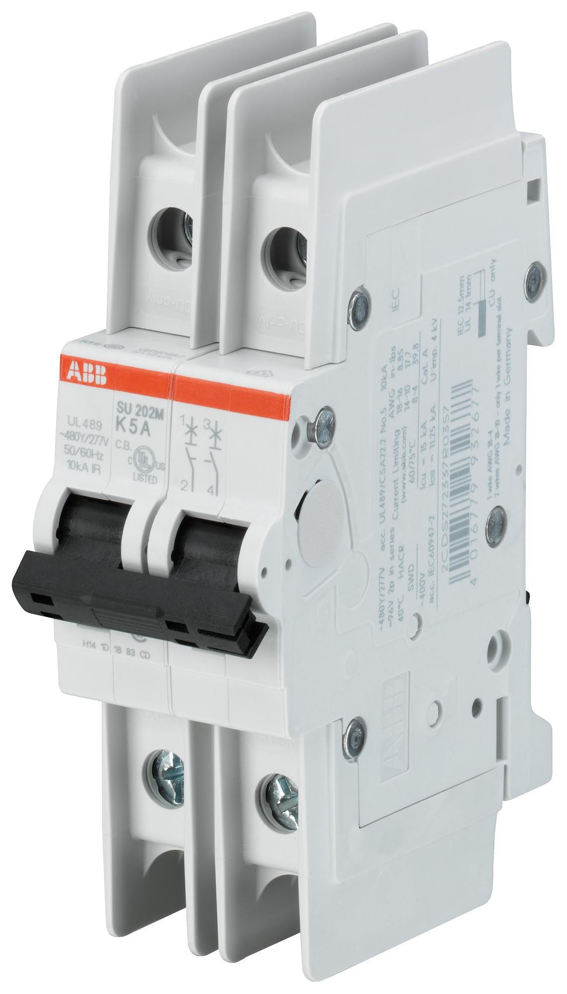 Abb Su202M-K3 Circuit Breaker, 2 Pole, 3A