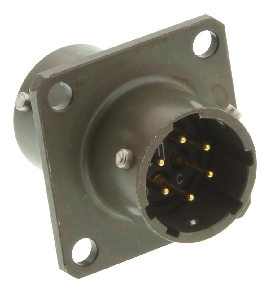 Amphenol Industrial Ptb10-6Ps. Circular Connector Receptacle, Size 10, 6 Position, Panel