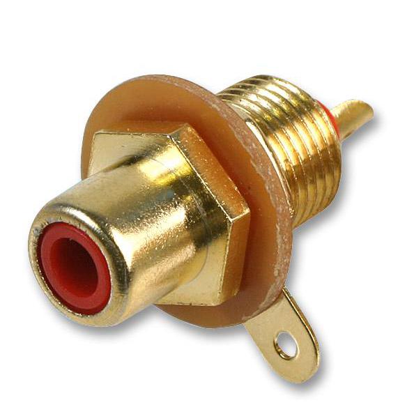 Multicomp Pro Psg01720 Red Chassis Mount Gold Plated Phono (Rca) Female Jack