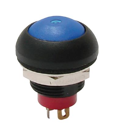 E-Switch Rp8100B2W1Ceblkredred. Push Button Switch, Spst, 0.125A, 125Vac