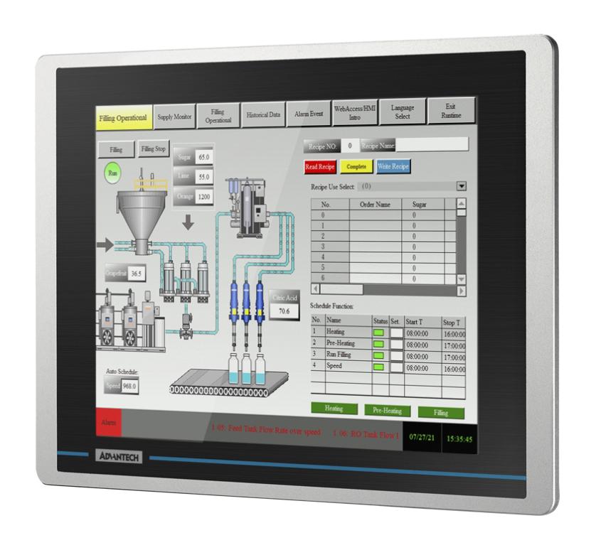 Advantech Wop-212K-Nae Operator Panel, Xga Tft Lcd, 12, 24Vdc