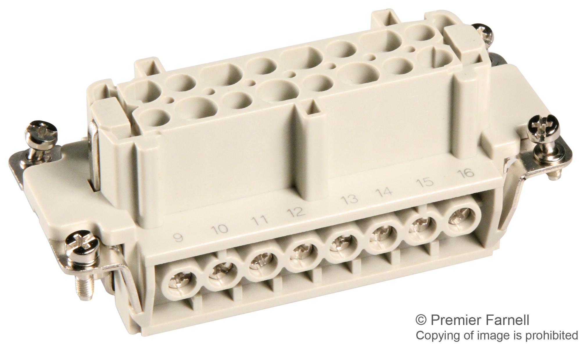 Amp - Te Connectivity He-016-F Insert, Receptacle, 16Pos, Screw