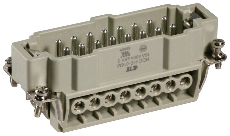 Amp - Te Connectivity He-016-M Insert, Plug, 16Pos, Screw