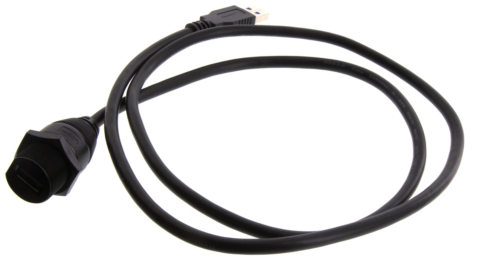 L-Com U3A00018-1M Usb Cable, 3.0 A Plug-A Rcpt, 3.3Ft