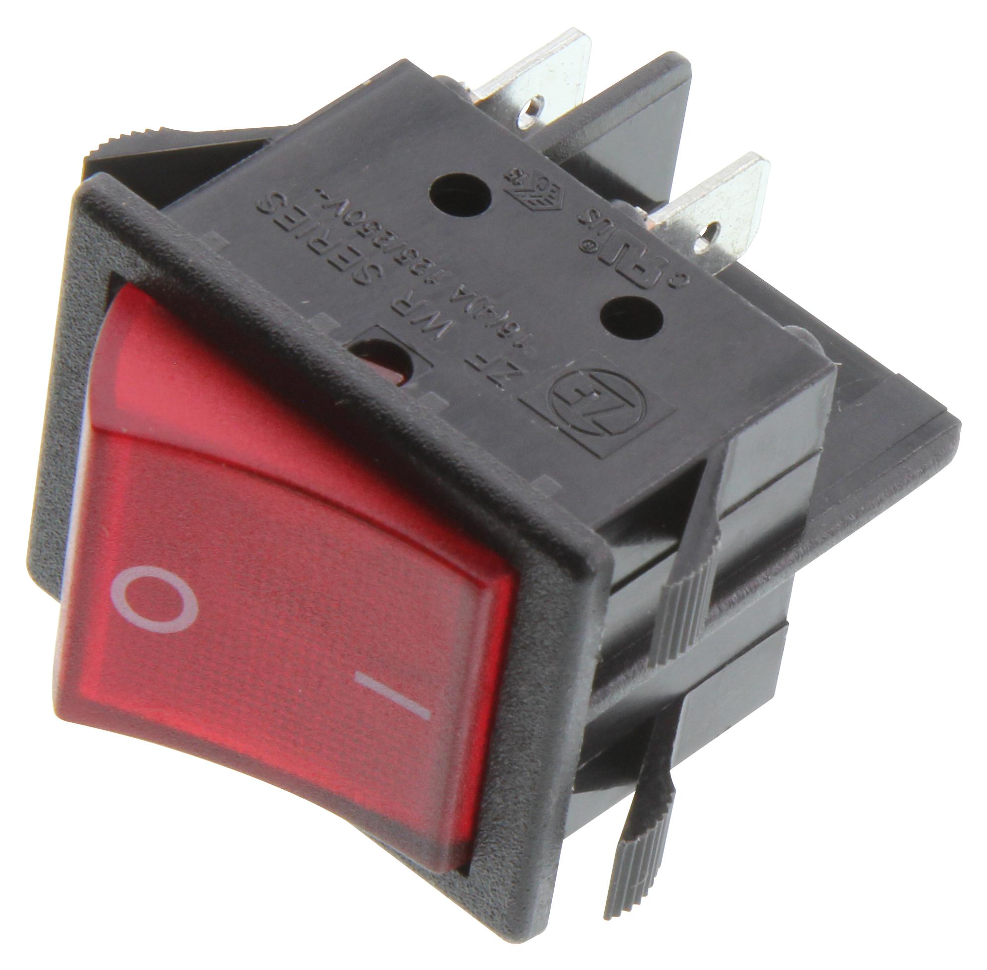 Zf Wrg32F2Fbrln Switch,illuminated Rocker, Dpst, 16A, 250Vac, Red