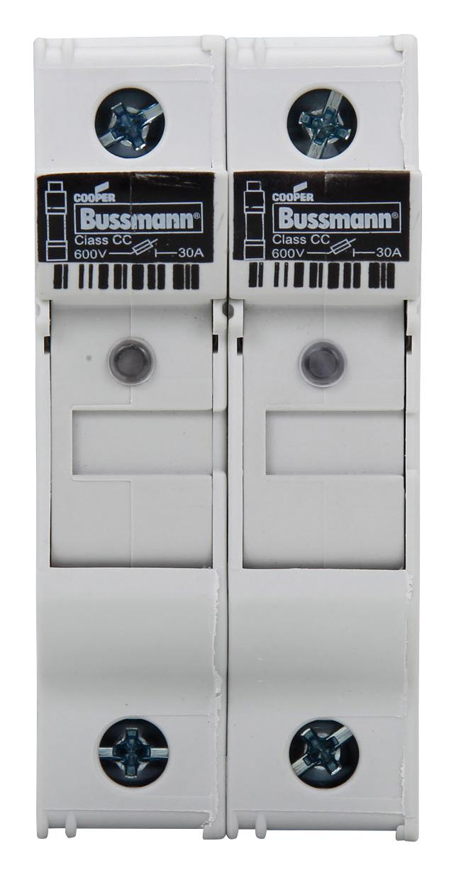 Eaton Bussmann Chcc2Diu Din Rail Fuse Holder, 30A, 600Vac, Screw