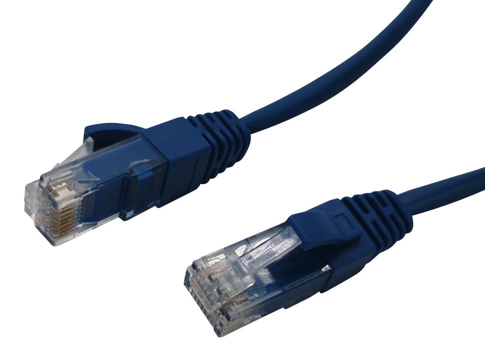 Amphenol Communications Solutions Rje1Y36A53162401. Rj-Rj Ethernet Cable Assembly,cat6A,round,blue,overmoulded,unshielded,length-5 Feet 77Ak6926