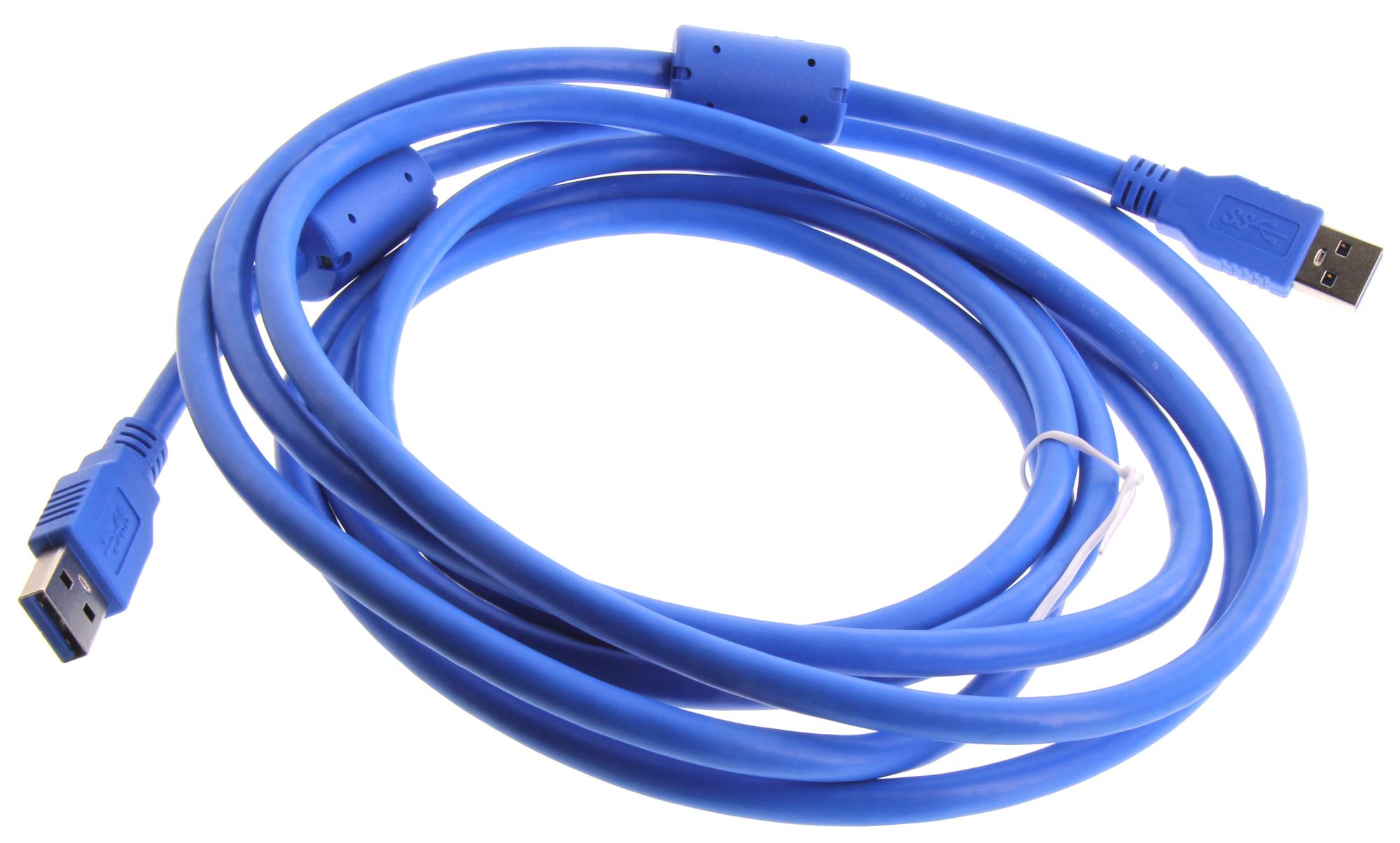 L-Com U3A00073-3M Usb Cable, 3.0 A Plug-A Plug, Blu, 9.8Ft