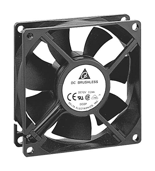 Delta Electronics Afb0812Sh-F00 Axial Fan, 80Mm, 12Vdc, 46.62Cfm, 40Dba