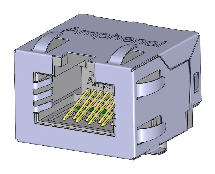 Amphenol Communications Solutions Rje3A1881402. Rj45 Conn, R/a Jack, 8P8C, 1Port, Smt