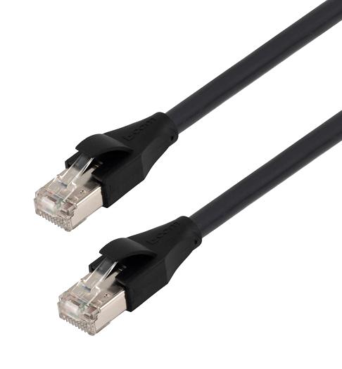 L-Com Trd695Sfblk-100F Enet Cable, Cat6, Rj45 Plug-Plug, 100Ft