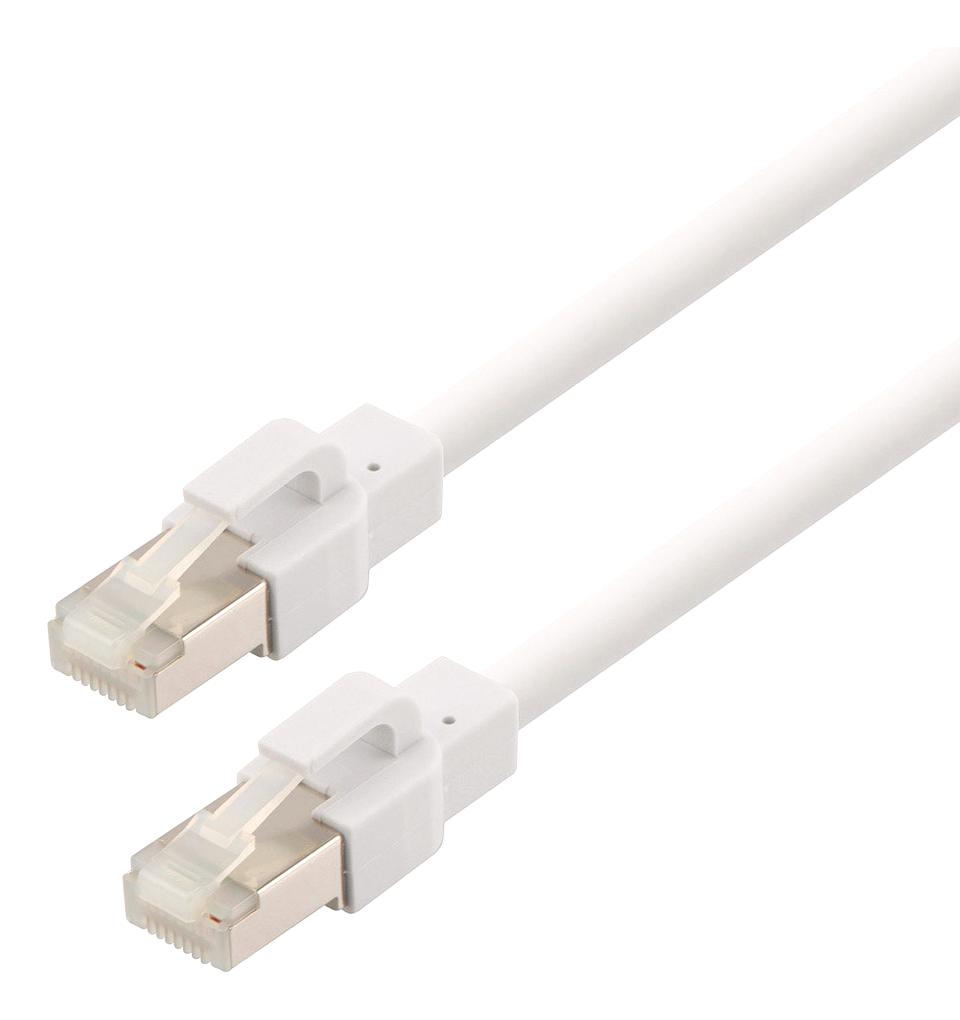 L-Com Trm695Asfz-Wht-60F Enet Cable, Cat6A, Rj45 Plug-Plug, 60Ft