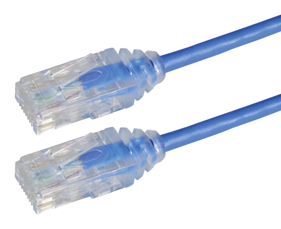 L-Com Trd628Bl-1 Patch Cable, Rj45, Cat6, 300Mm, Blue