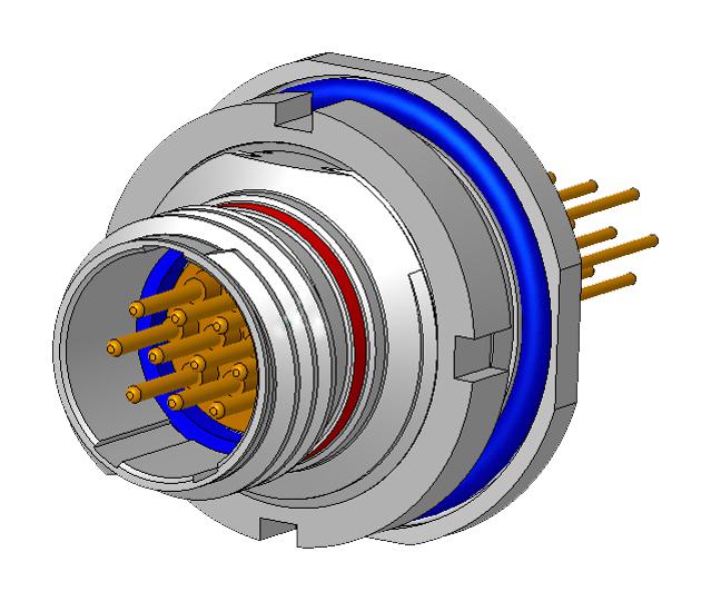 Amphenol Aerospace 2M801-038-07Mt9-19Pa Circular Connector, Rcpt, 19Pos, Jam Nut