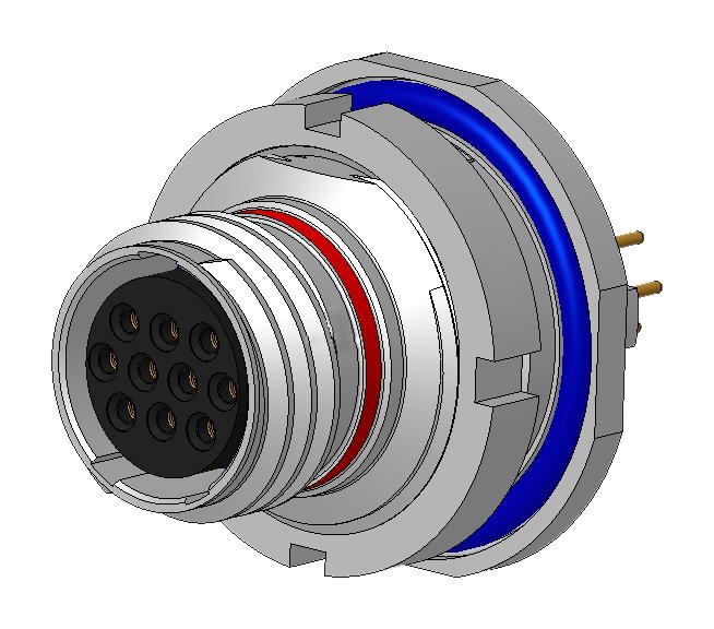 Amphenol Aerospace 2M801-038-07M9-19Sa Circular Connector, Rcpt, 19Pos, Jam Nut