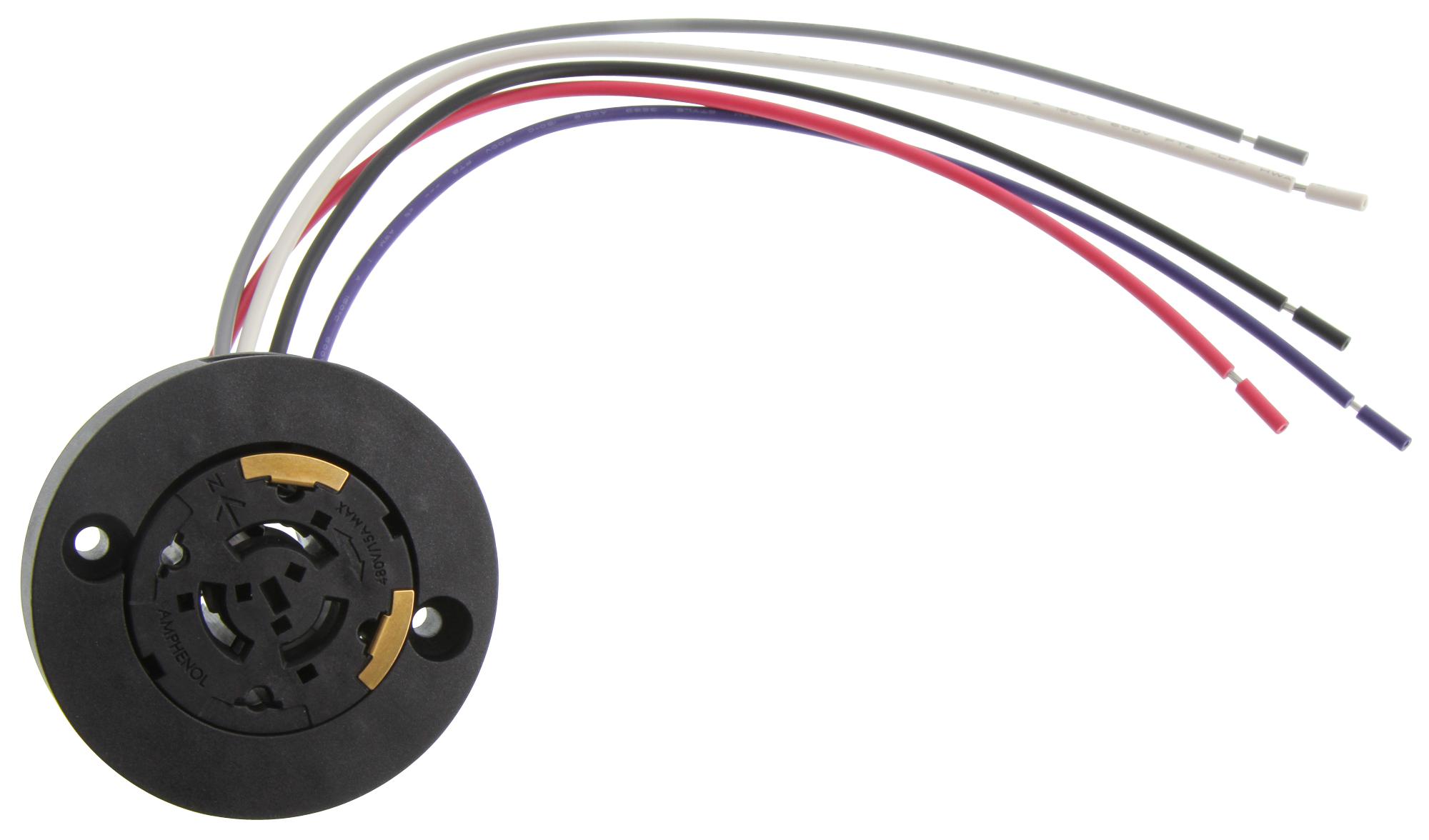 Amphenol Communications Solutions Fla-R2162-30. Led Conn, Rcpt, 5Pos, Cable Mount, 16Awg