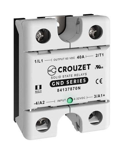 Crouzet 84137870N. Solid State Relay, 40A, 5Vdc-60Vdc