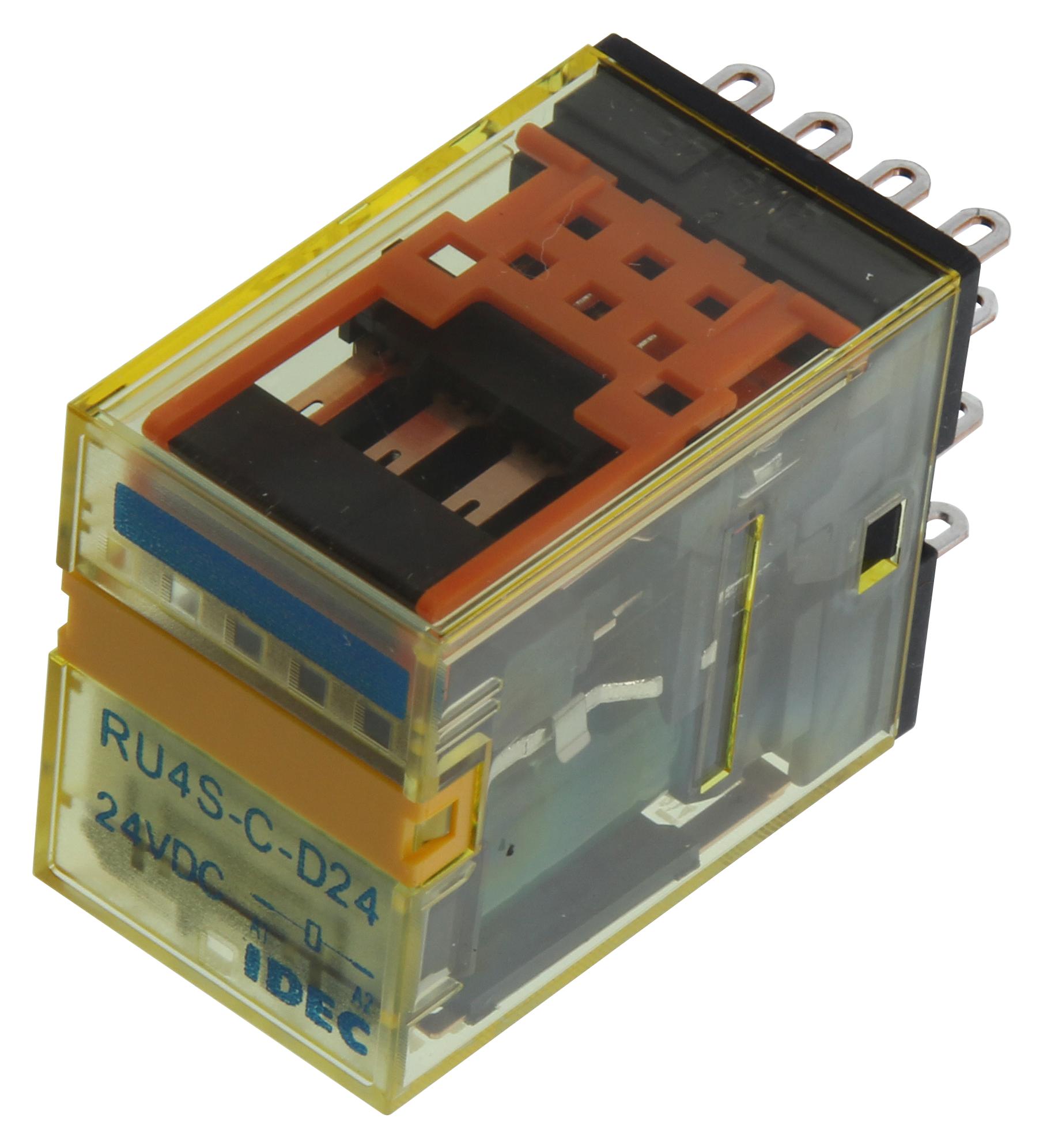 Idec Ru4S-C-D24 Relay, 4Pdt, 240Vac, 30Vdc, 6A