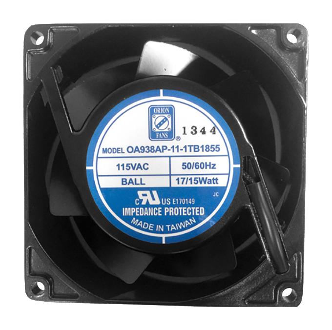 Orion Fans Oa938Ap-11-1Tb1855 Axial Fan, Ball, 55Cfm, 40Db, 15W, 115V